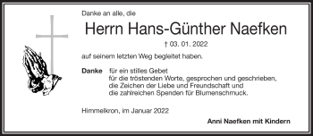 Traueranzeige von Hans-Günther Naefken von Frankenpost