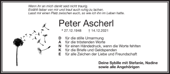 Traueranzeige von Peter Ascherl von Frankenpost