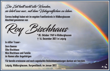 Traueranzeige von Roy Bischhaus von Südthüringer Presse