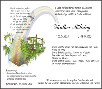 Traueranzeige von Günther Möhring von Südthüringer Presse
