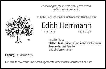 Traueranzeige von Edith Herrmann von Neue Presse Coburg