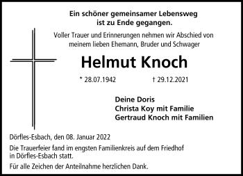 Traueranzeige von Helmut Knoch von Neue Presse Coburg