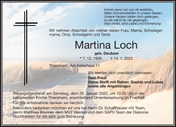Traueranzeige von Martina Loch von Frankenpost