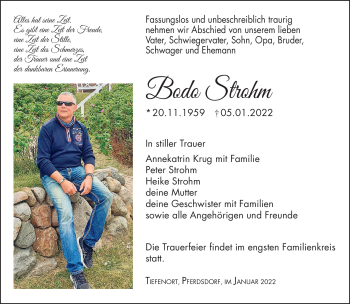 Traueranzeige von Bodo Strohm von Südthüringer Presse