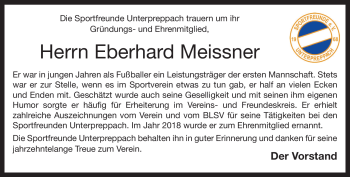 Traueranzeige von Eberhard Meissner von Neue Presse Coburg