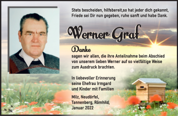 Traueranzeige von Werner Graf von Südthüringer Presse
