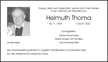 Traueranzeige von Helmuth Thoma von Neue Presse Coburg
