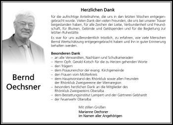 Traueranzeige von Bernd NN von Südthüringer Presse