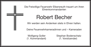 Traueranzeige von Robert Becher von Frankenpost