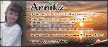 Traueranzeige von Annika Lutter von Neue Presse Coburg