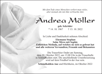 Traueranzeige von Andrea Möller von Südthüringer Presse