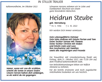 Traueranzeige von Heidrun Steube von Südthüringer Presse