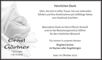 Traueranzeige von Ernst Gärtner von Frankenpost