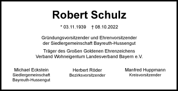 Traueranzeige von Robert Schulz von Neue Presse Coburg