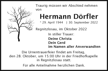 Traueranzeige von Hermann Dörfler von Frankenpost