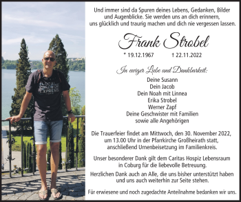 Traueranzeige von Frank Strobel von Neue Presse Coburg