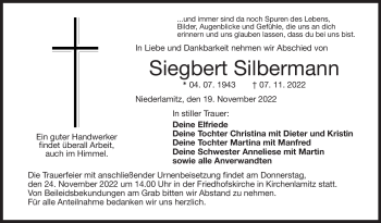 Traueranzeige von Siegbert Silbermann von Frankenpost