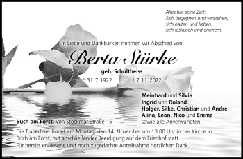 Traueranzeige von Berta Stürke von Neue Presse Coburg