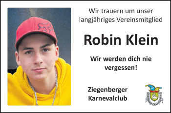 Traueranzeige von Robin Klein von Südthüringer Presse