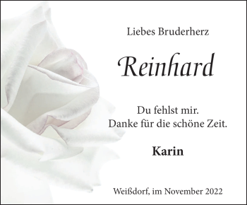 Traueranzeige von Reinhard  von Frankenpost