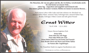 Traueranzeige von Ernst Witter von Südthüringer Presse