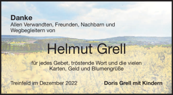 Traueranzeige von Helmut Grell von Neue Presse Coburg