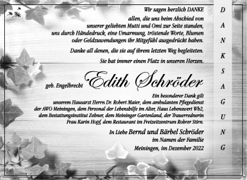 Traueranzeige von Edith Schröder von Südthüringer Presse