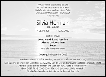 Traueranzeige von Silvia Hörnlein von Neue Presse Coburg