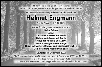 Traueranzeige von Helmut Engmann von Neue Presse Coburg