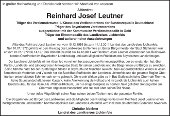 Traueranzeige von Reinhard Leutner von Neue Presse Coburg