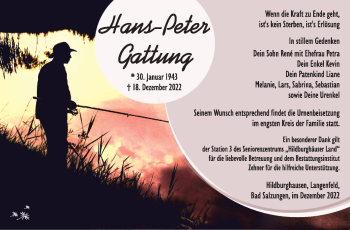 Traueranzeige von Hans-Peter Gattung von Südthüringer Presse