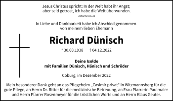 Traueranzeige von Richard Dünisch von Neue Presse Coburg