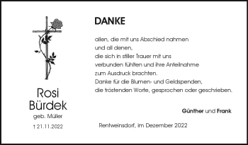 Traueranzeige von Rosi Bürdek von Neue Presse Coburg