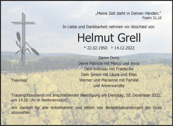 Traueranzeige von Helmut Grell von Neue Presse Coburg