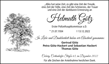 Traueranzeige von Helmuth Götz von Neue Presse Coburg