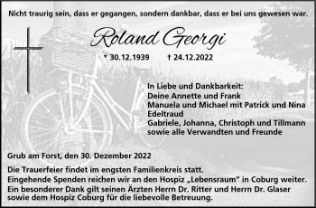 Traueranzeige von Roland Georgi von Neue Presse Coburg