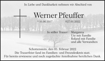 Traueranzeige von Werner Pfeuffer von Neue Presse Coburg