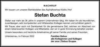 Traueranzeige von Stefan Buchta von Neue Presse Coburg