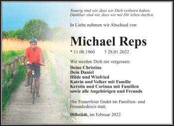 Traueranzeige von Michael Reps von Südthüringer Presse