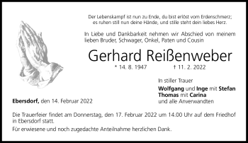 Traueranzeige von Gerhard Reißenweber von Neue Presse Coburg