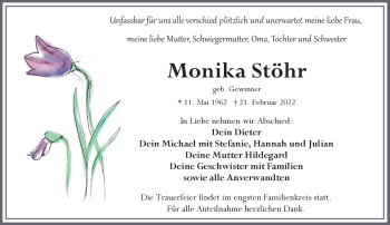 Traueranzeige von Monika Stöhr von Frankenpost