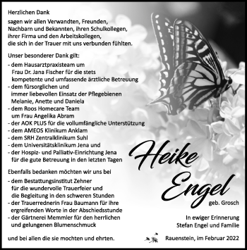 Traueranzeige von Heike Engel von Südthüringer Presse