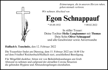 Traueranzeige von Egon Schnappauf von Neue Presse Coburg