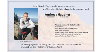 Traueranzeige von Andreas Haubner von Neue Presse Coburg