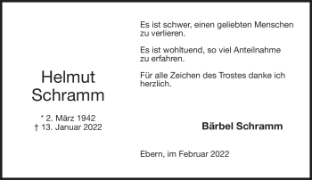 Traueranzeige von Helmut Schramm von Neue Presse Coburg
