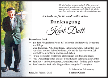 Traueranzeige von Karl Döll von Südthüringer Presse