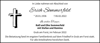 Traueranzeige von Erich Sommerfeld von Neue Presse Coburg