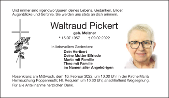 Traueranzeige von Waltraud Pickert von Frankenpost