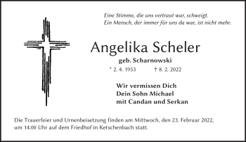 Traueranzeige von Angelika Scheler von Neue Presse Coburg