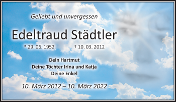 Traueranzeige von Edeltraud Städtler von Südthüringer Presse